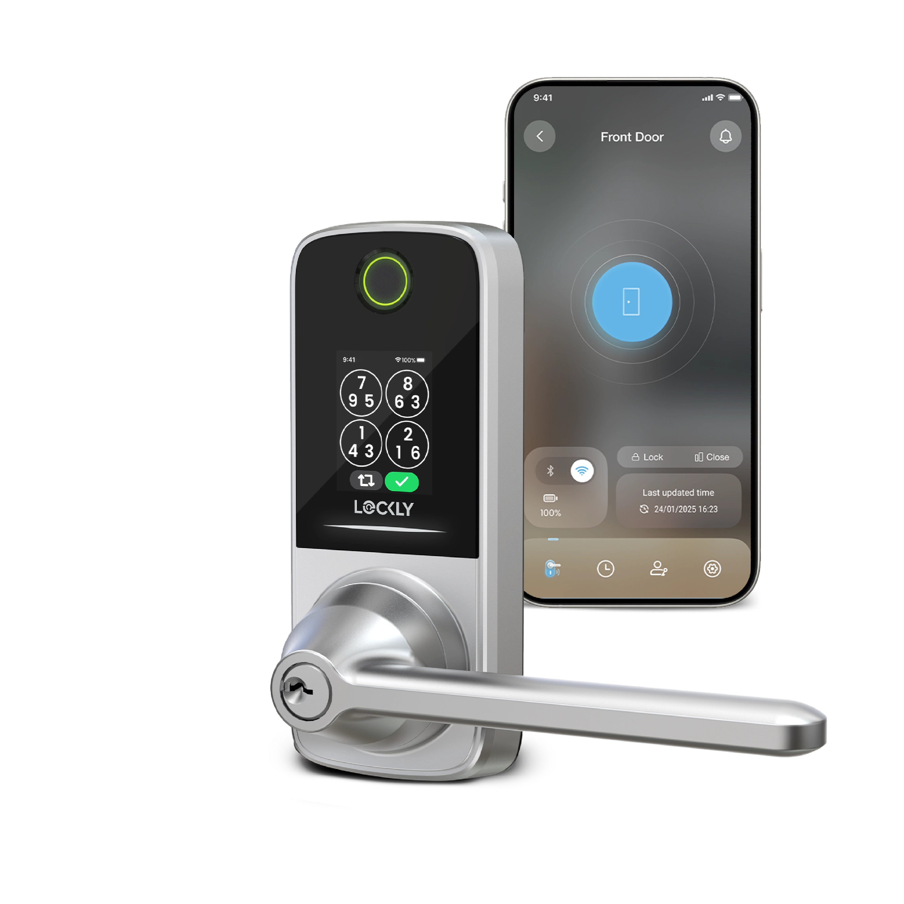 Lockly Secure Pro Latch Latest Version Smart Lock with Quick-Switch Dual Keypad