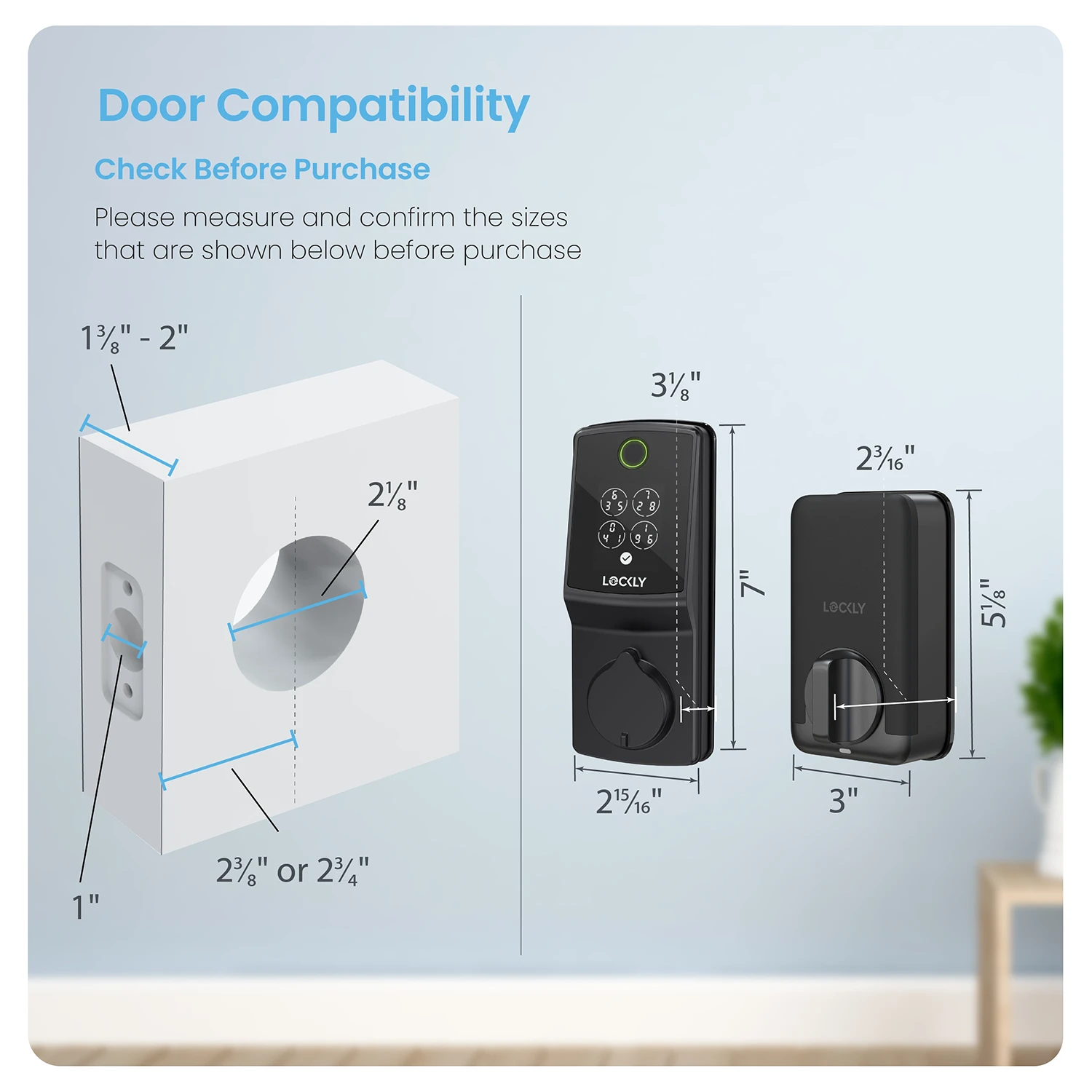Lockly Secure Pro Deadbolt Latest Version Smart Lock with Built-in Wi-Fi