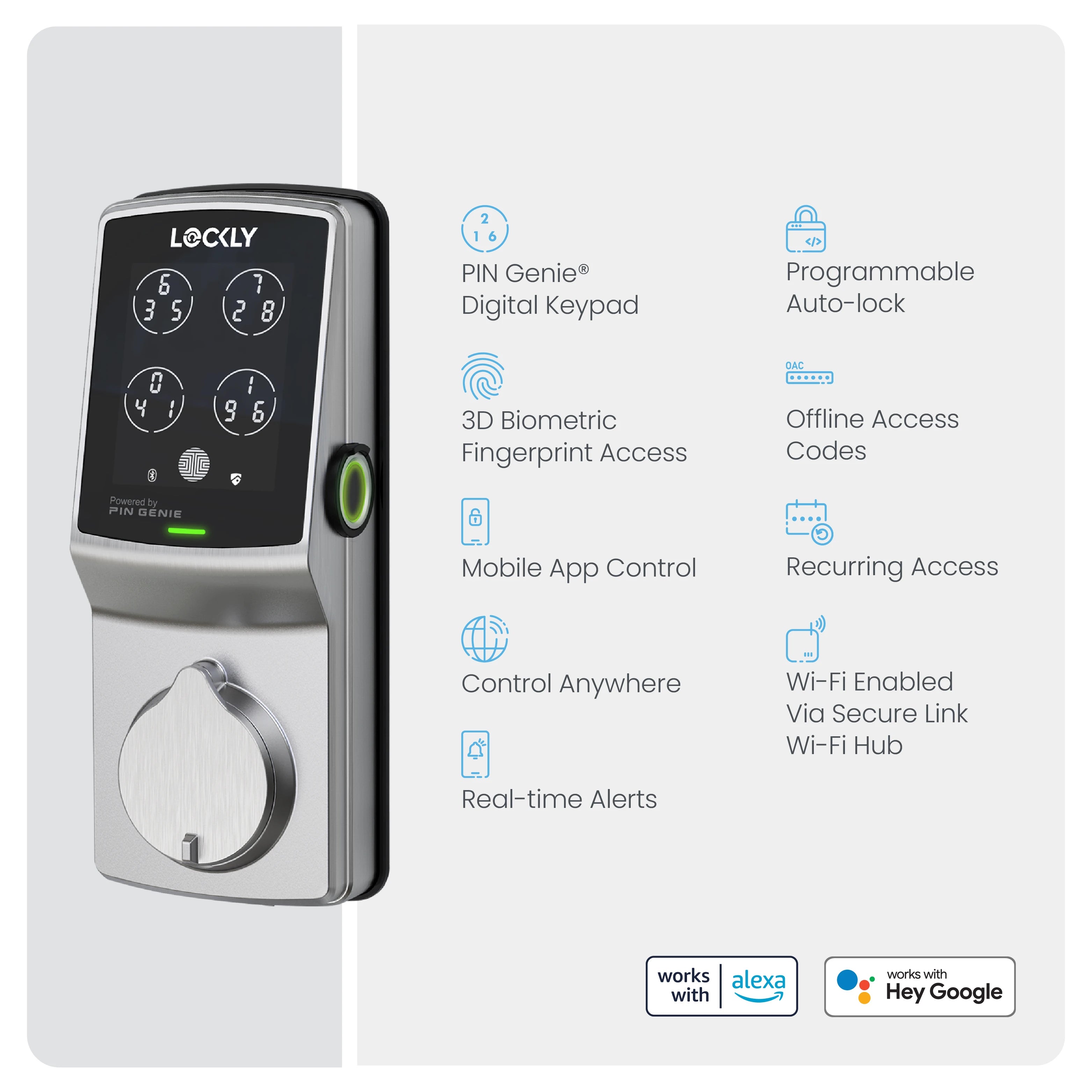 Wi-Fi Enabled Lockly Secure Pro Smart Lock