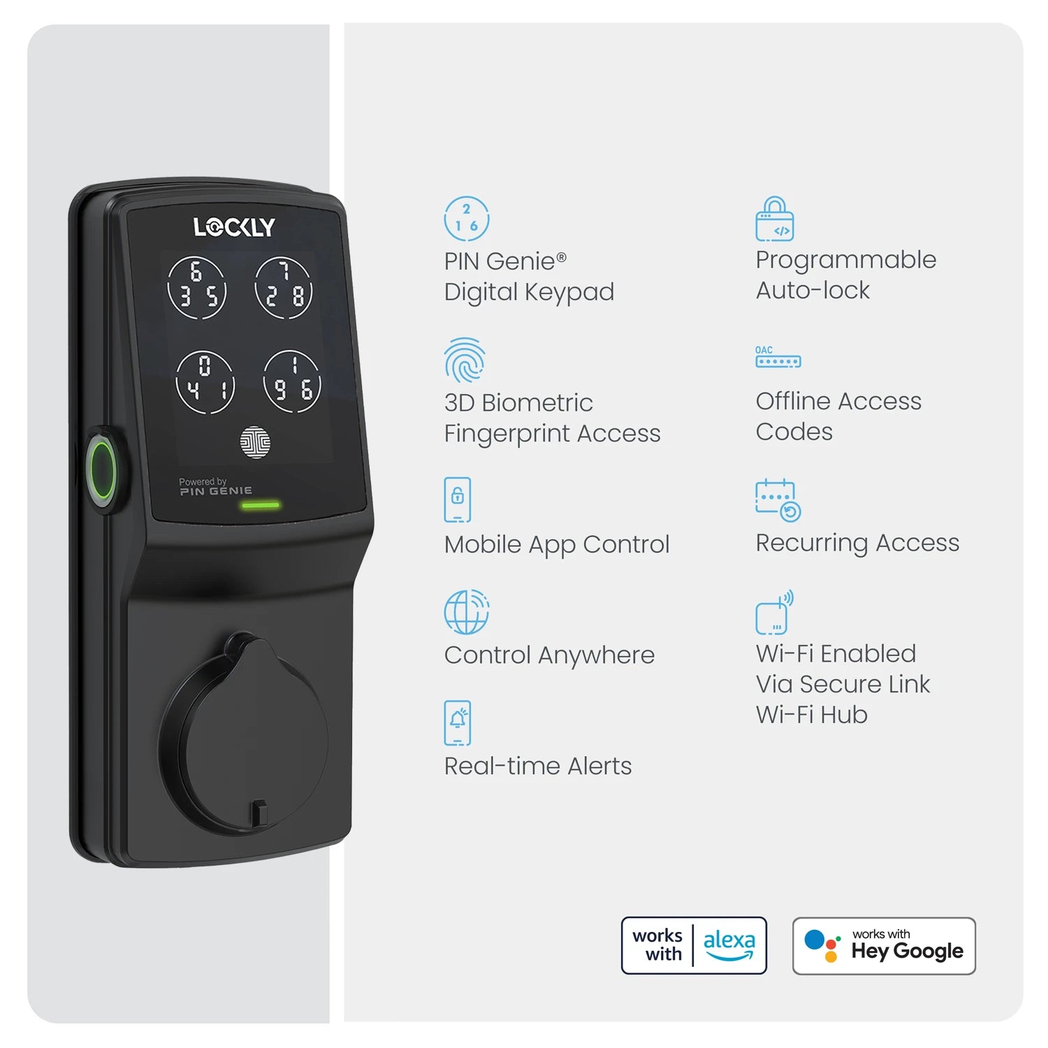 Wi-Fi Enabled Lockly Secure Pro Smart Lock
