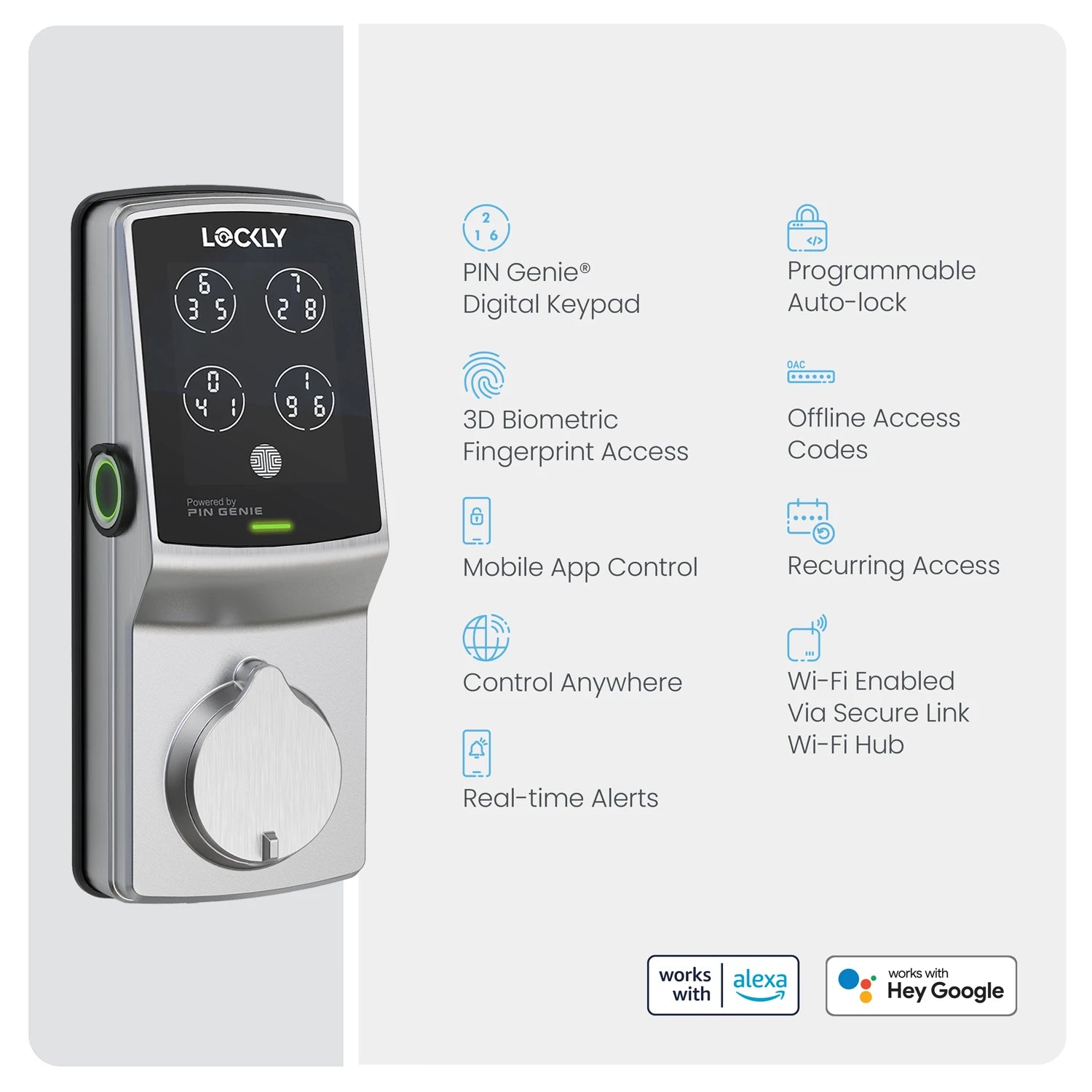 Wi-Fi Enabled Lockly Secure Pro Smart Lock