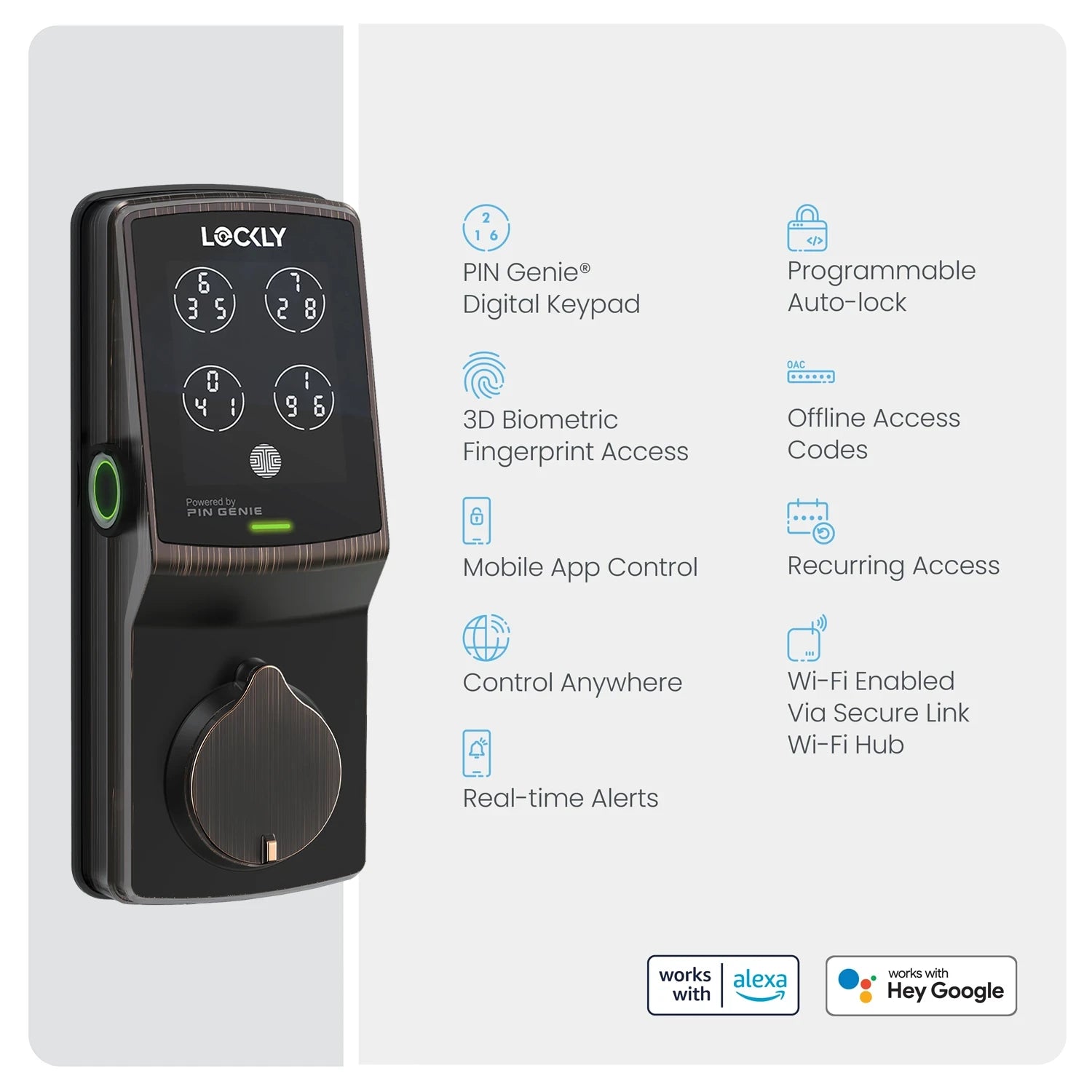 Wi-Fi Enabled Lockly Secure Pro Smart Lock