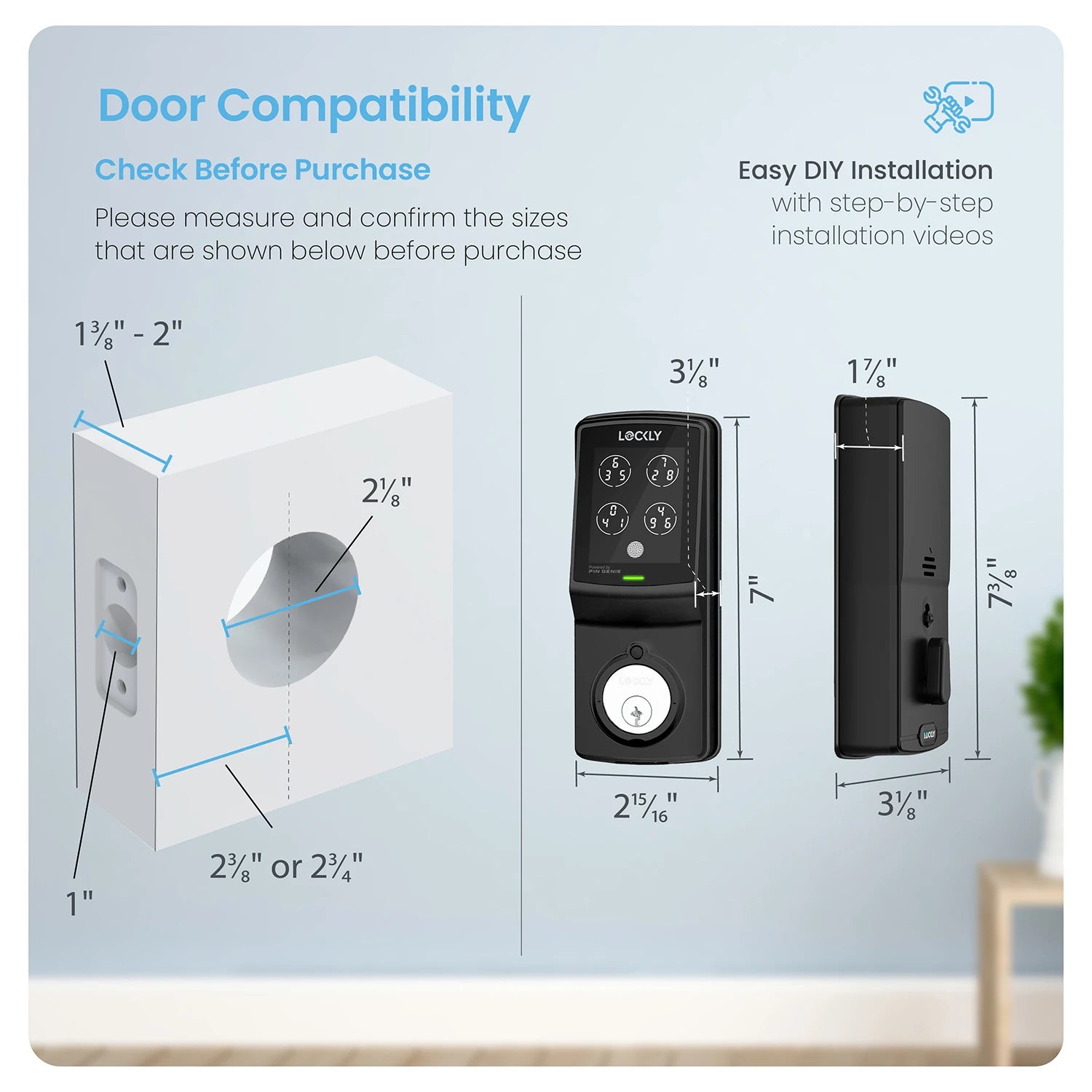 Lockly Model 7S Hack-Proof Keypad Smart Lock