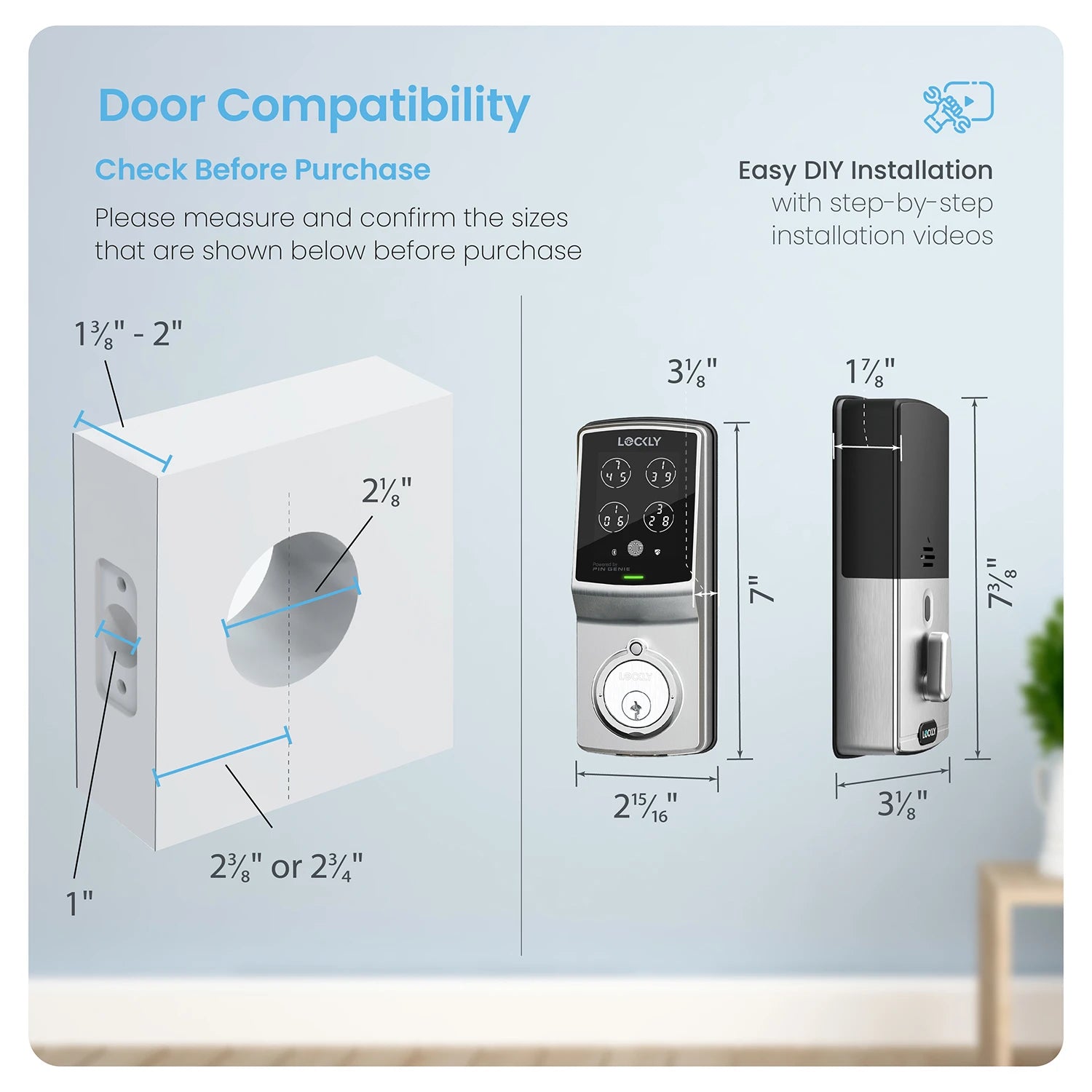 Lockly Model 7S Hack-Proof Keypad Smart Lock