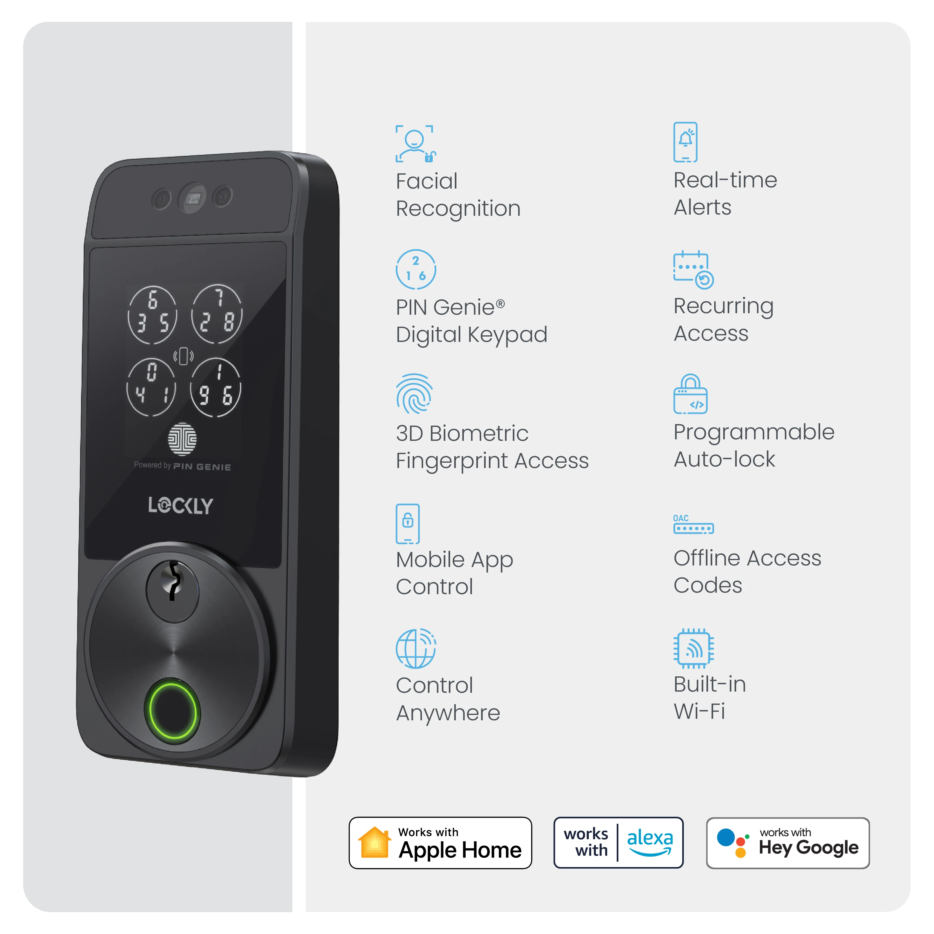 Lockly Visage Zeno Series Facial Recognition Deadbolt