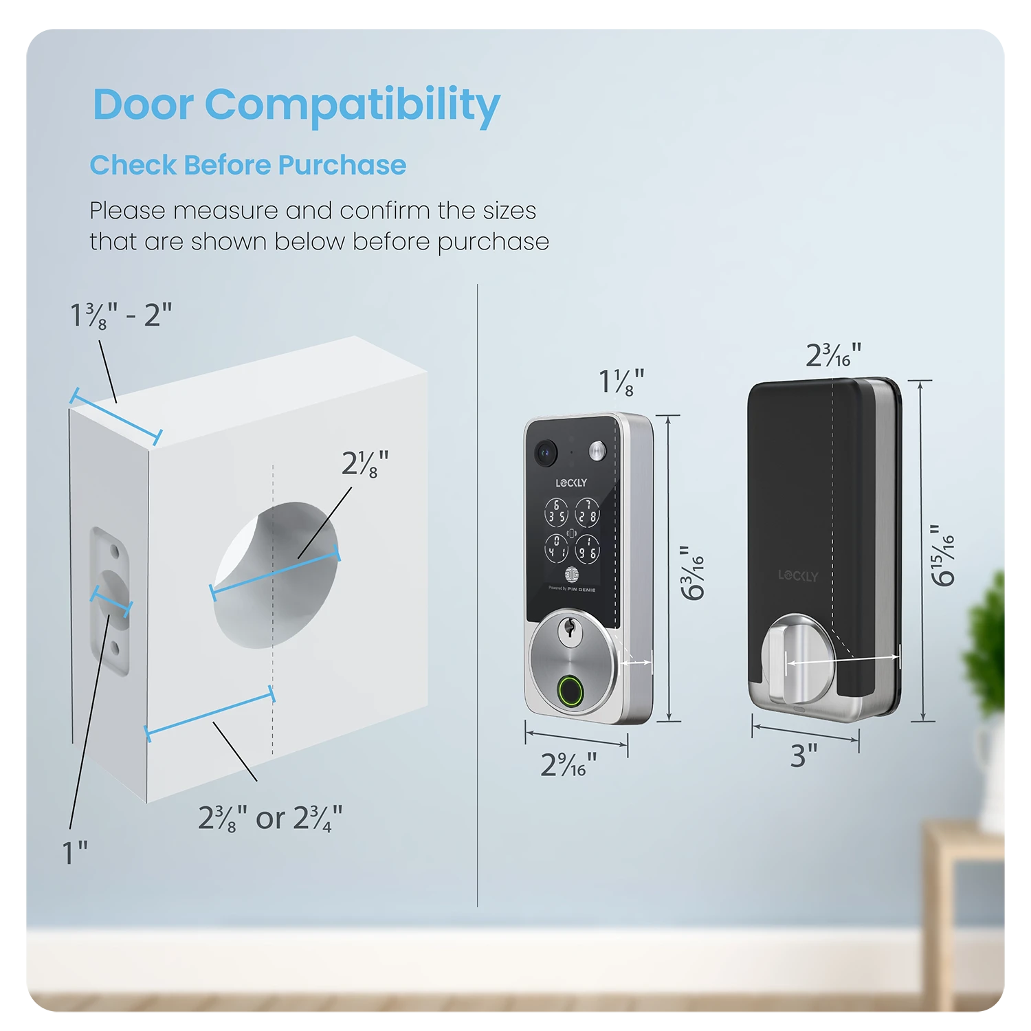 Lockly Vision Zeno Series Video Smart Lock with Intercom Deadbolt