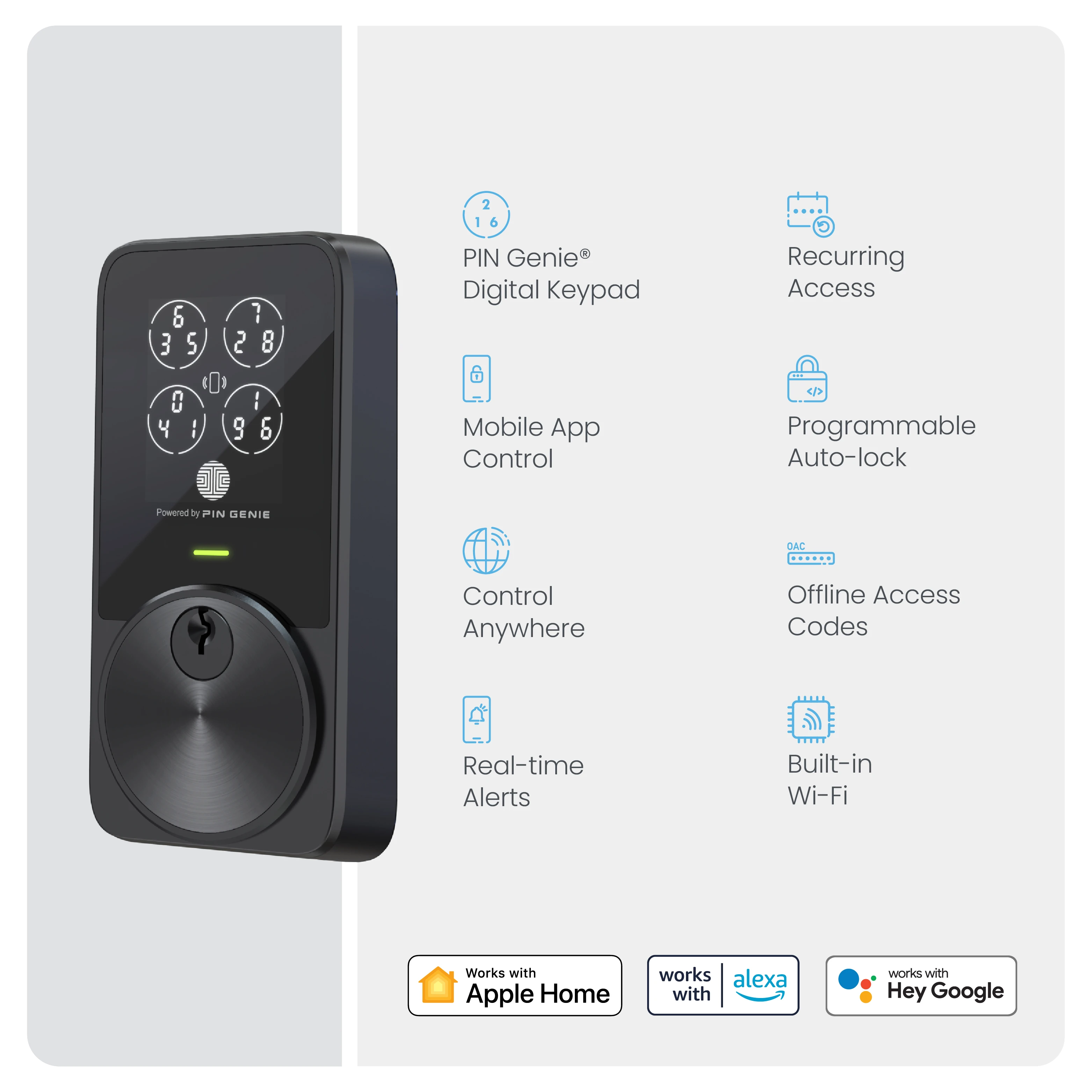 PIN Genie Pro Zeno Series Keypad Deadbolt
