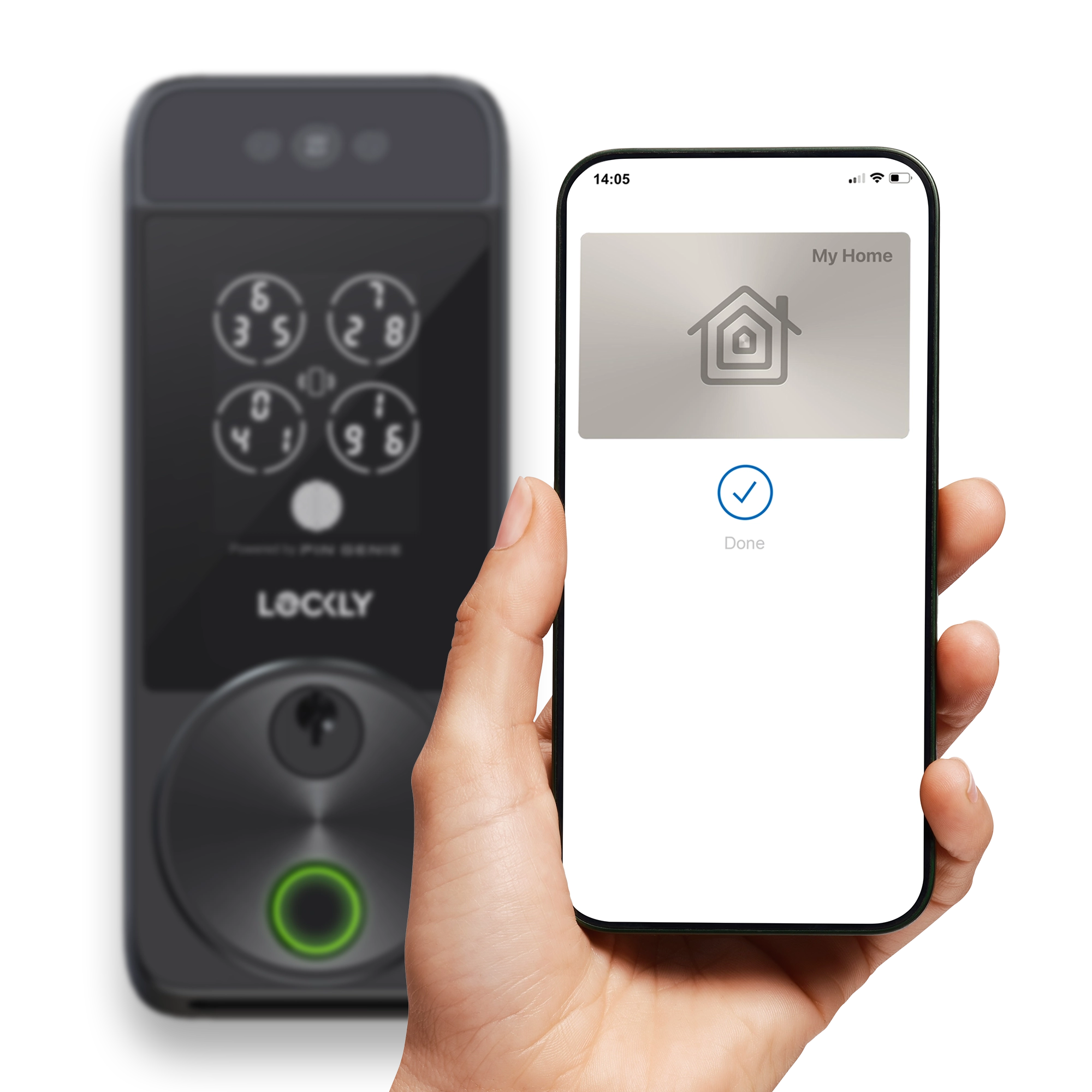 Using a Phone to unlock Lockly Zeno smart lock