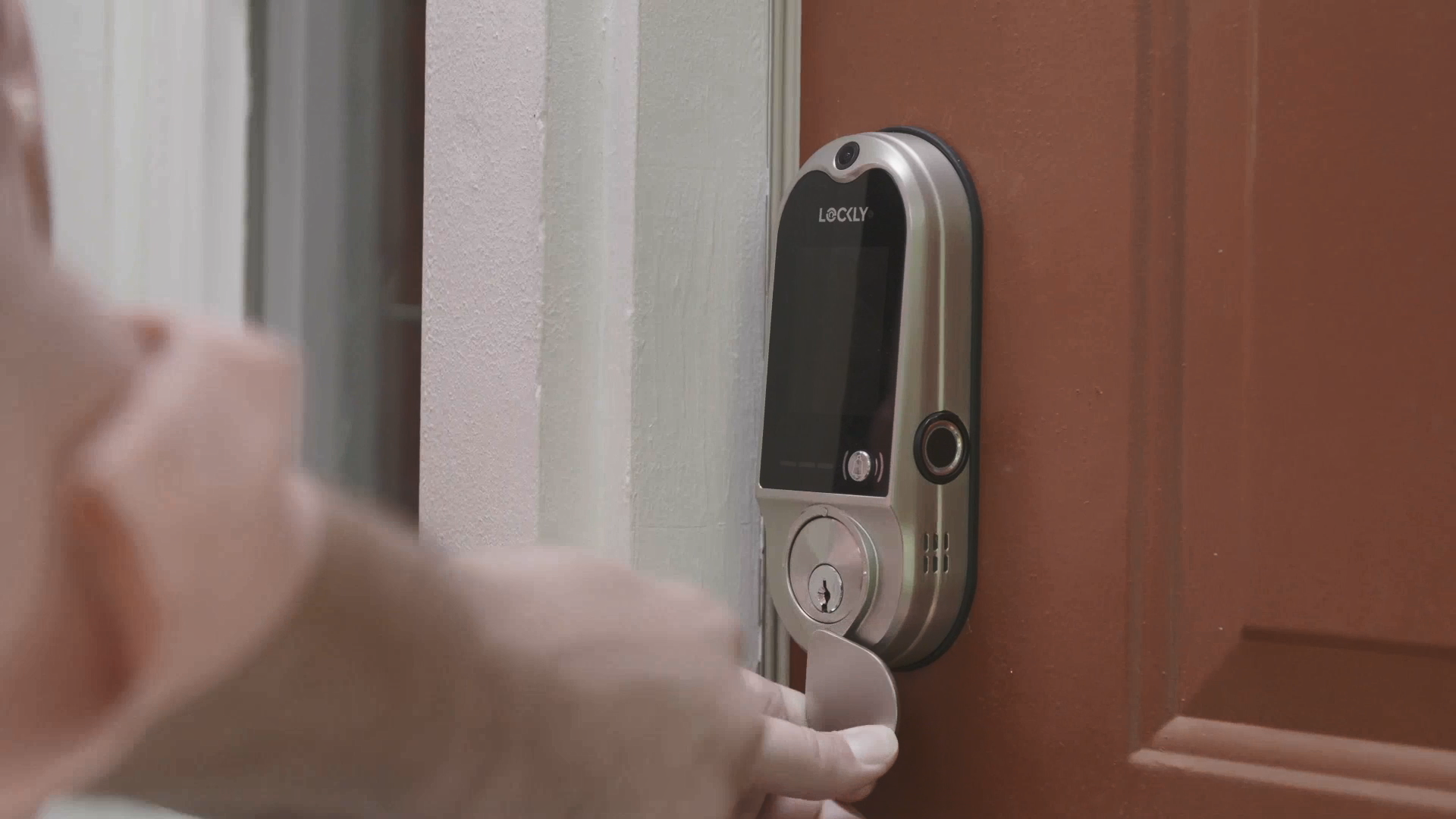 A Lockly lock demonstrating how to prevent break-ins.