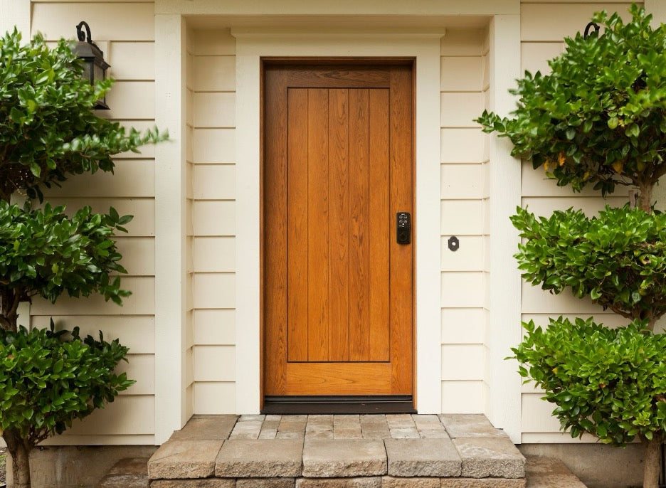 A home with a Lockly smart lock.