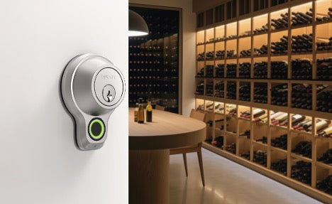 A smart lock in a wine cellar.