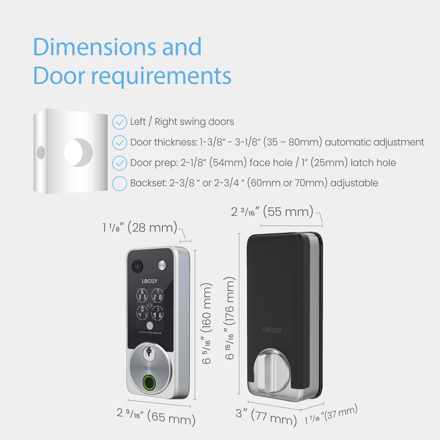 Lockly Vision Zeno Series Video Smart Lock with Intercom Deadbolt