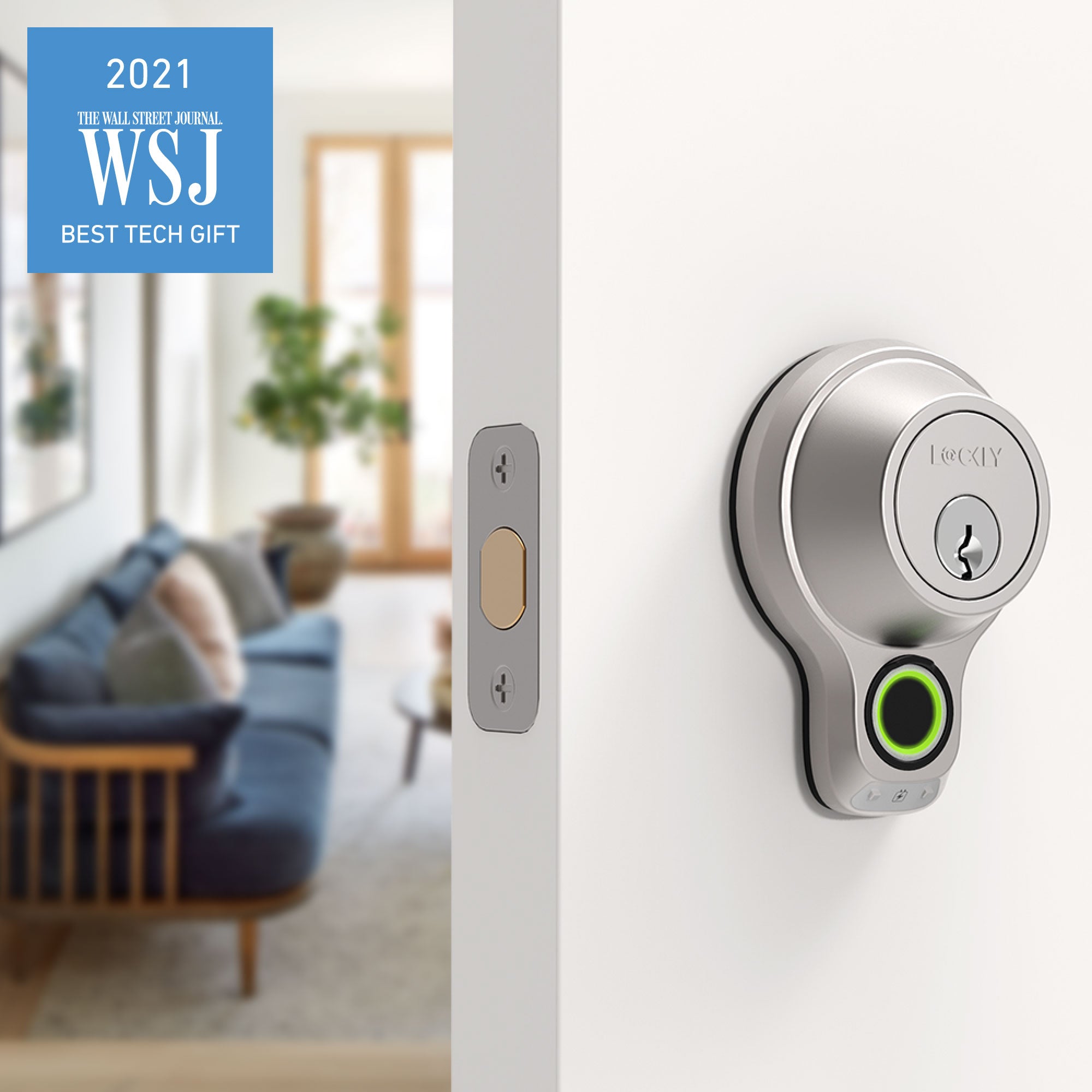 Lockly Flex Touch Fingerprint Deadbolt with lock and key