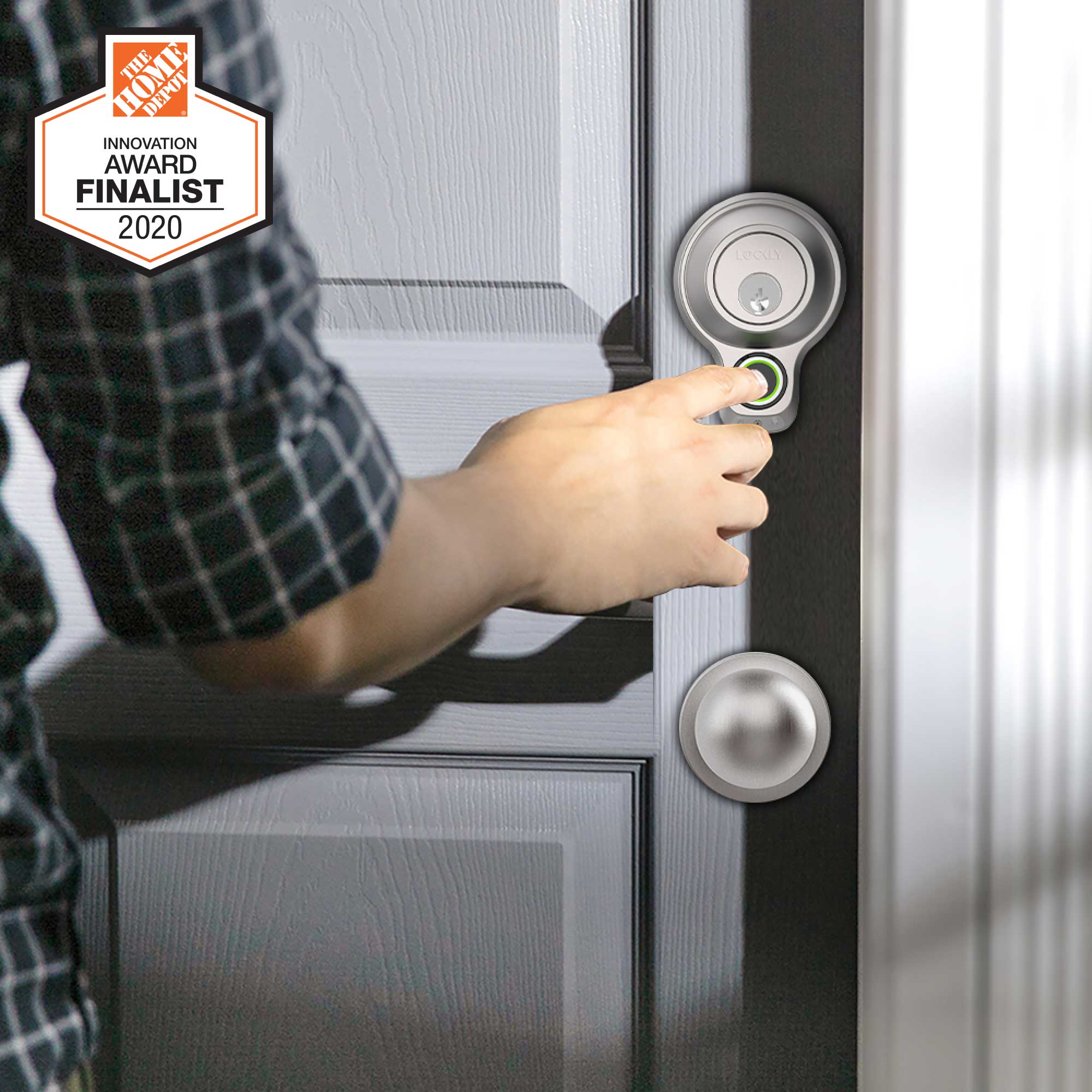 Lockly Flex Touch Fingerprint Deadbolt with lock and key