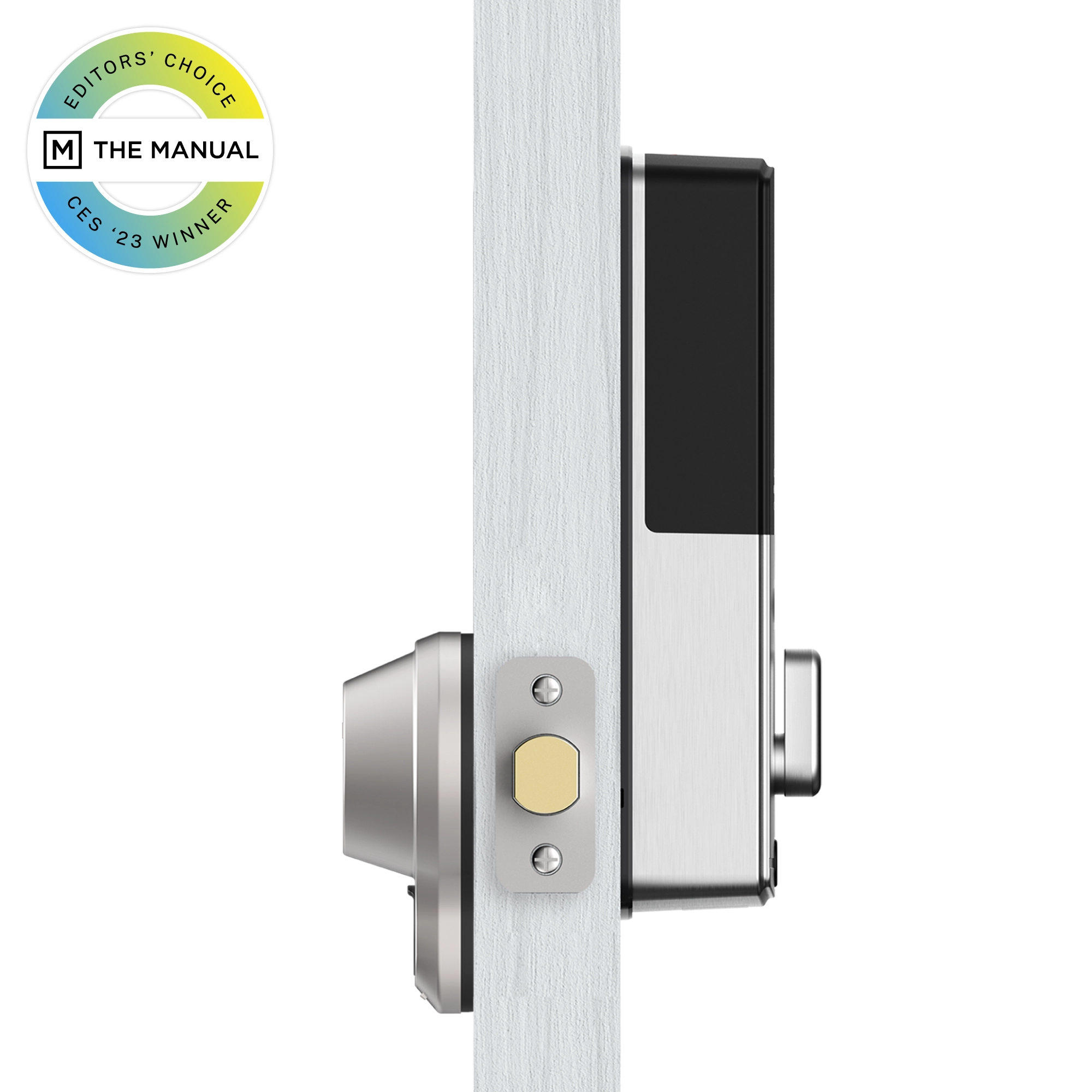 Lockly Access Touch Pro Fingerprint Deadbolt on a door