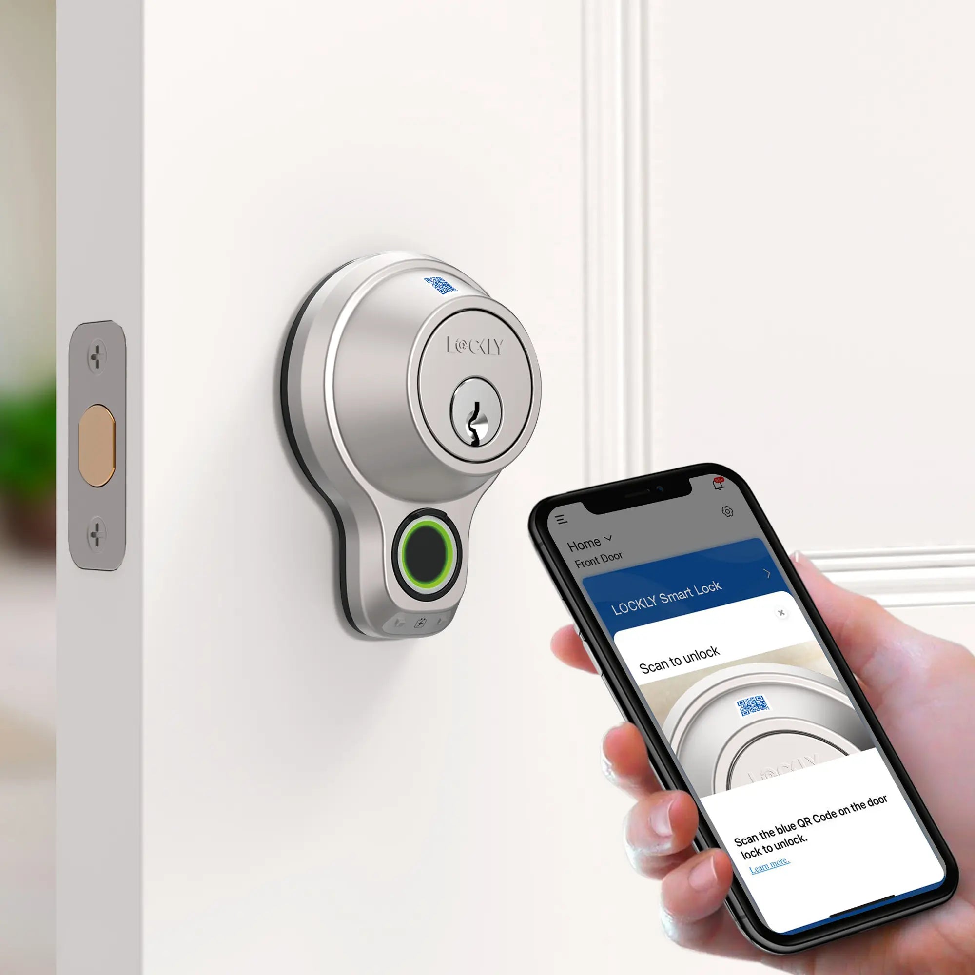 Person unlocking the Access Touch Pro Fingerprint Deadbolt