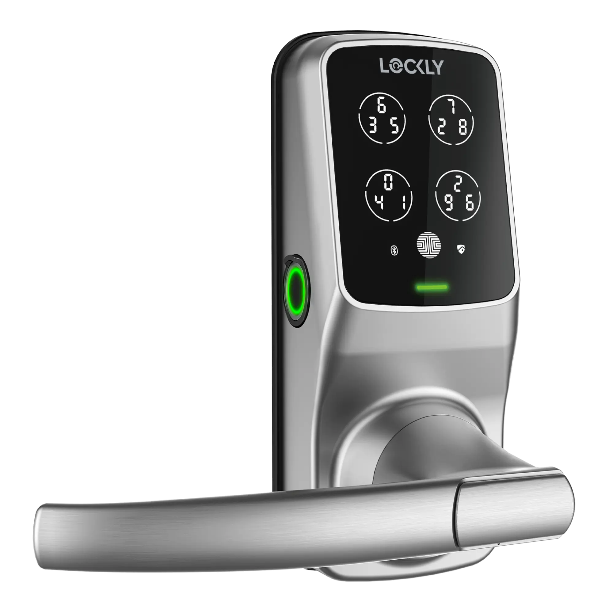 Silver Lockly smart lock with keypad and fingerprint scanner