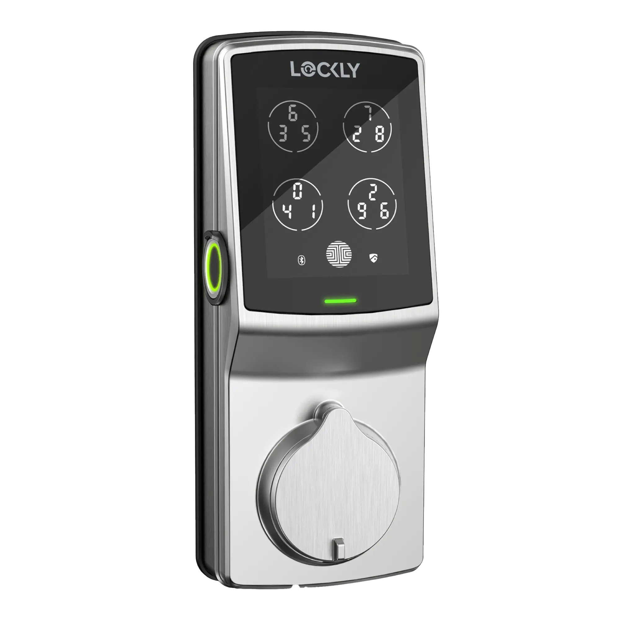 Silver Lockly smart lock with keypad and fingerprint scanner