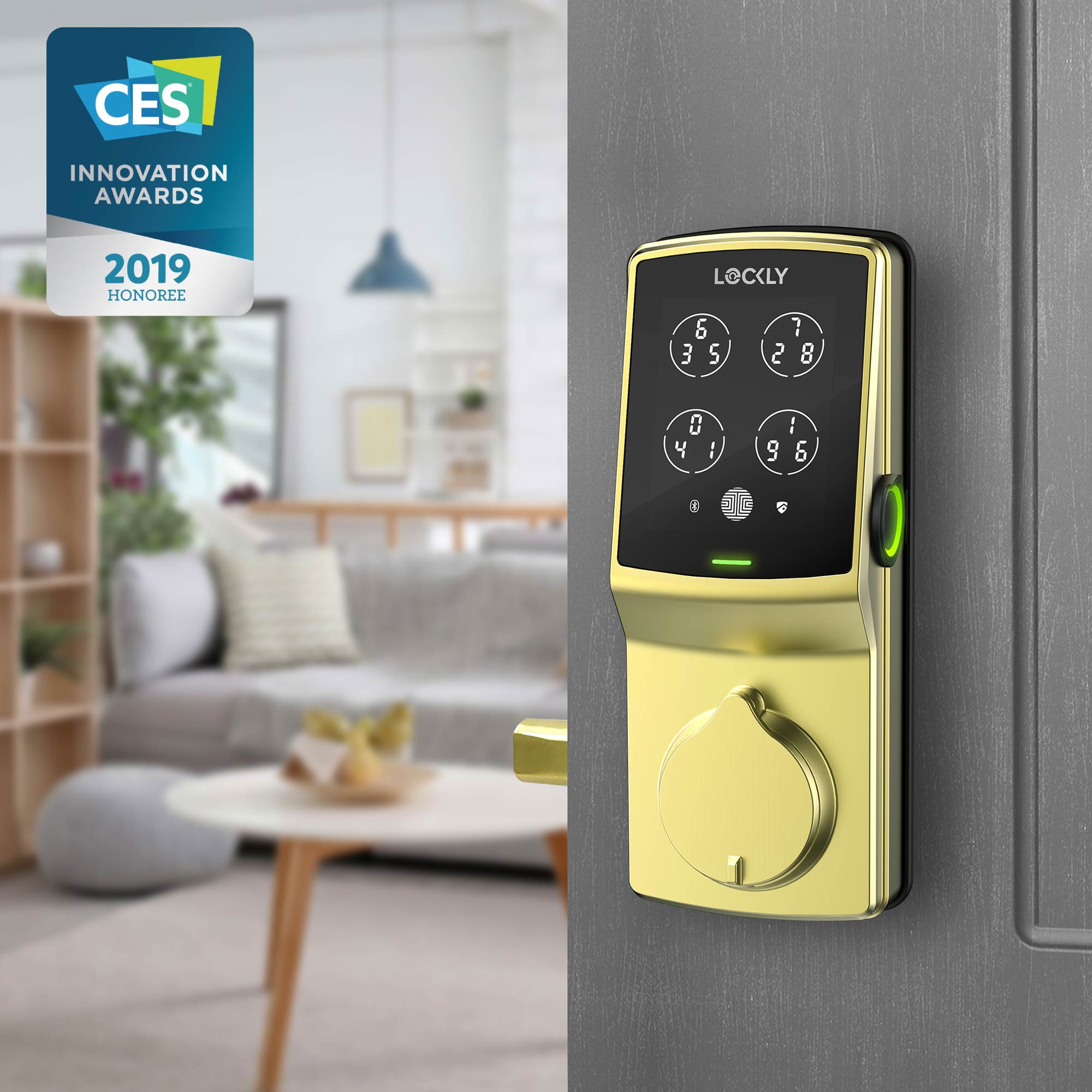 Wi-Fi Enabled Lockly Secure Pro Smart Lock in gold