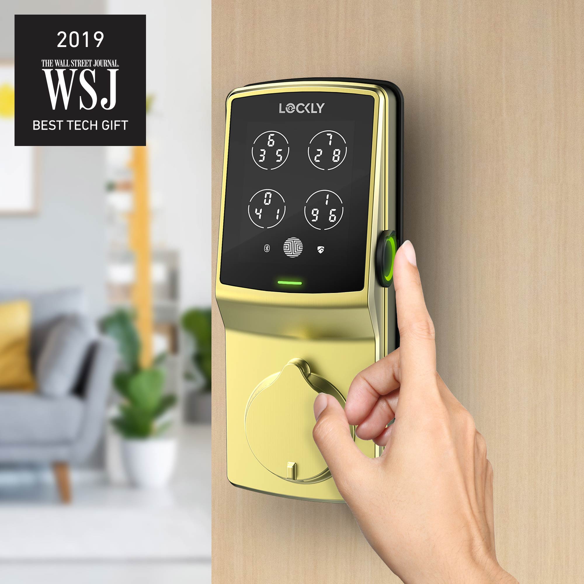 Wi-Fi Enabled Lockly Secure Pro Smart Lock in gold