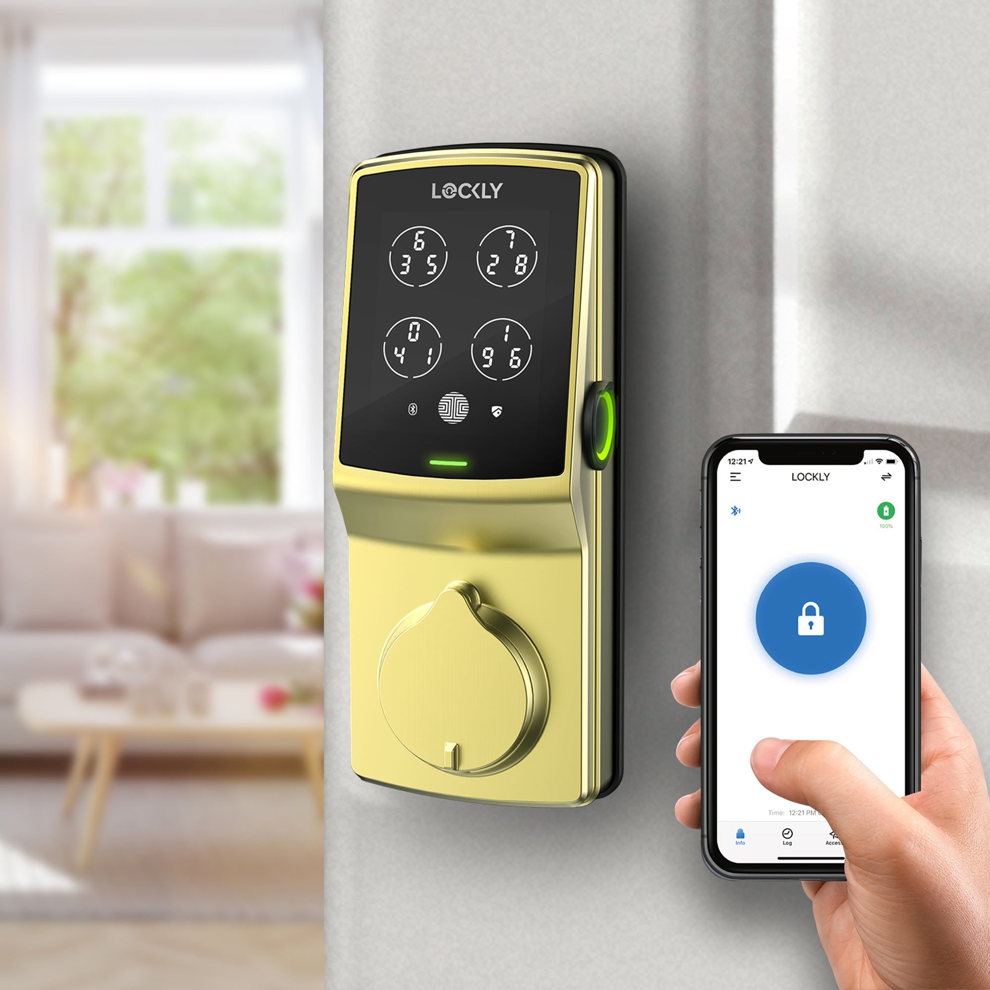 Wi-Fi Enabled Lockly Secure Pro Smart Lock in gold