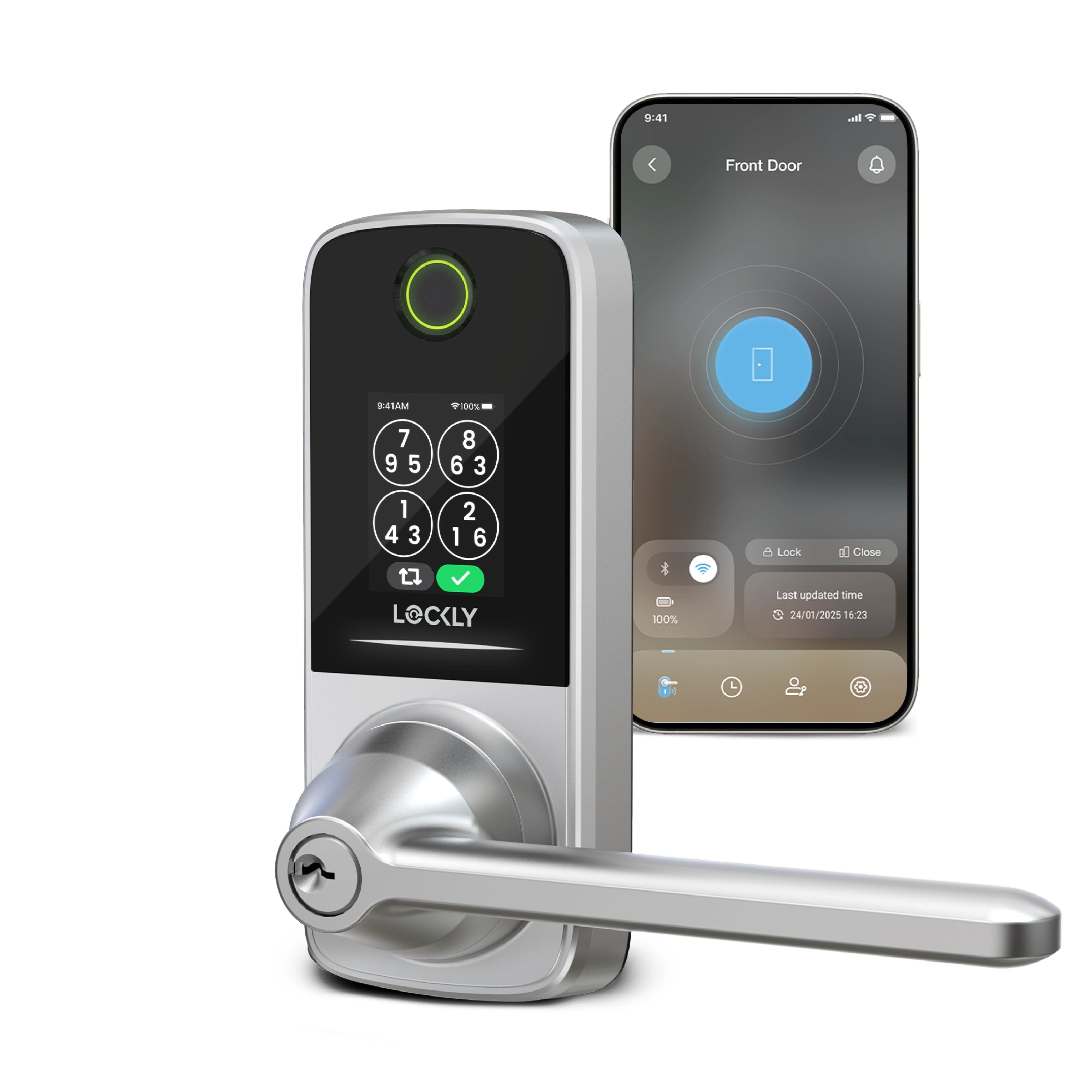 Lockly Secure Pro Latch Latest Version Smart Lock with Quick-Switch Dual Keypad