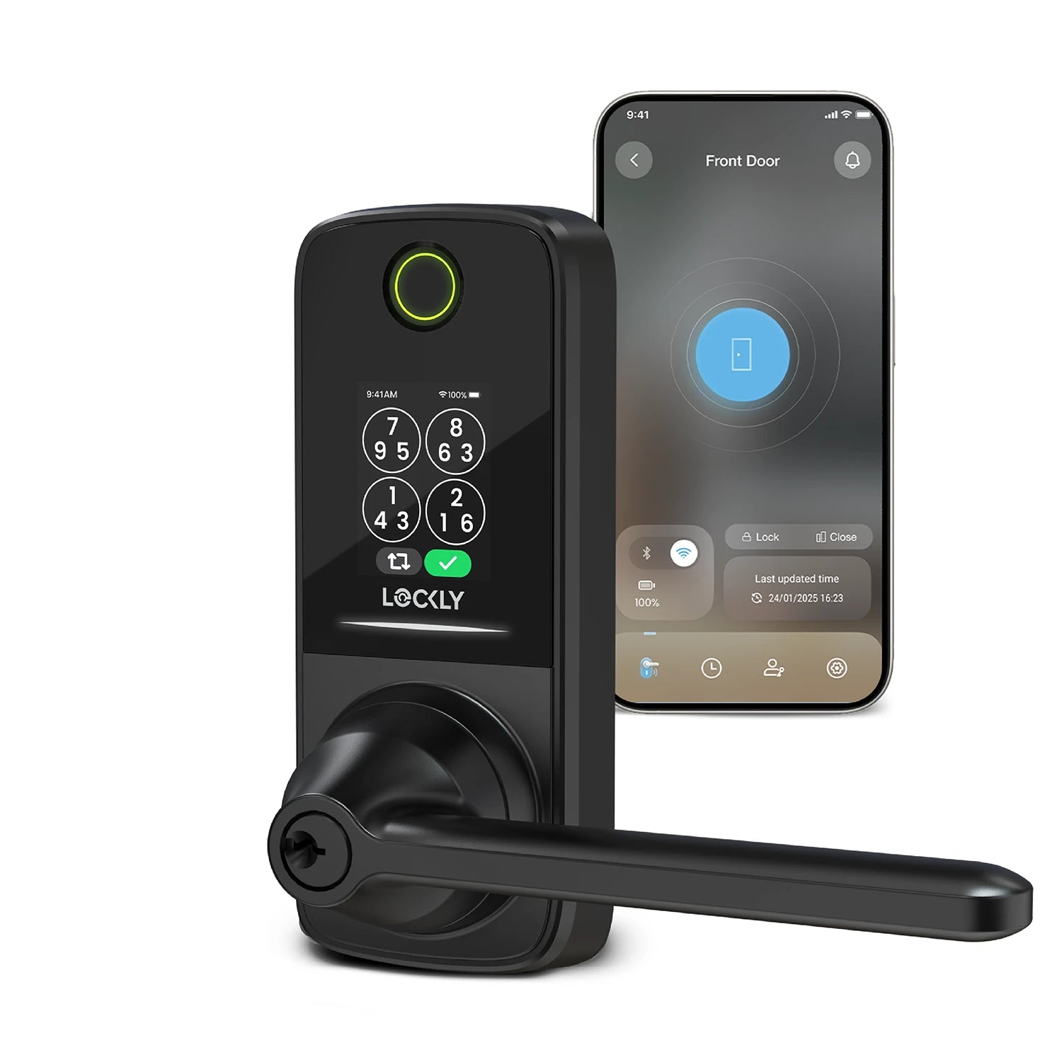 Lockly Secure Pro Latch Latest Version Smart Lock with Quick-Switch Dual Keypad