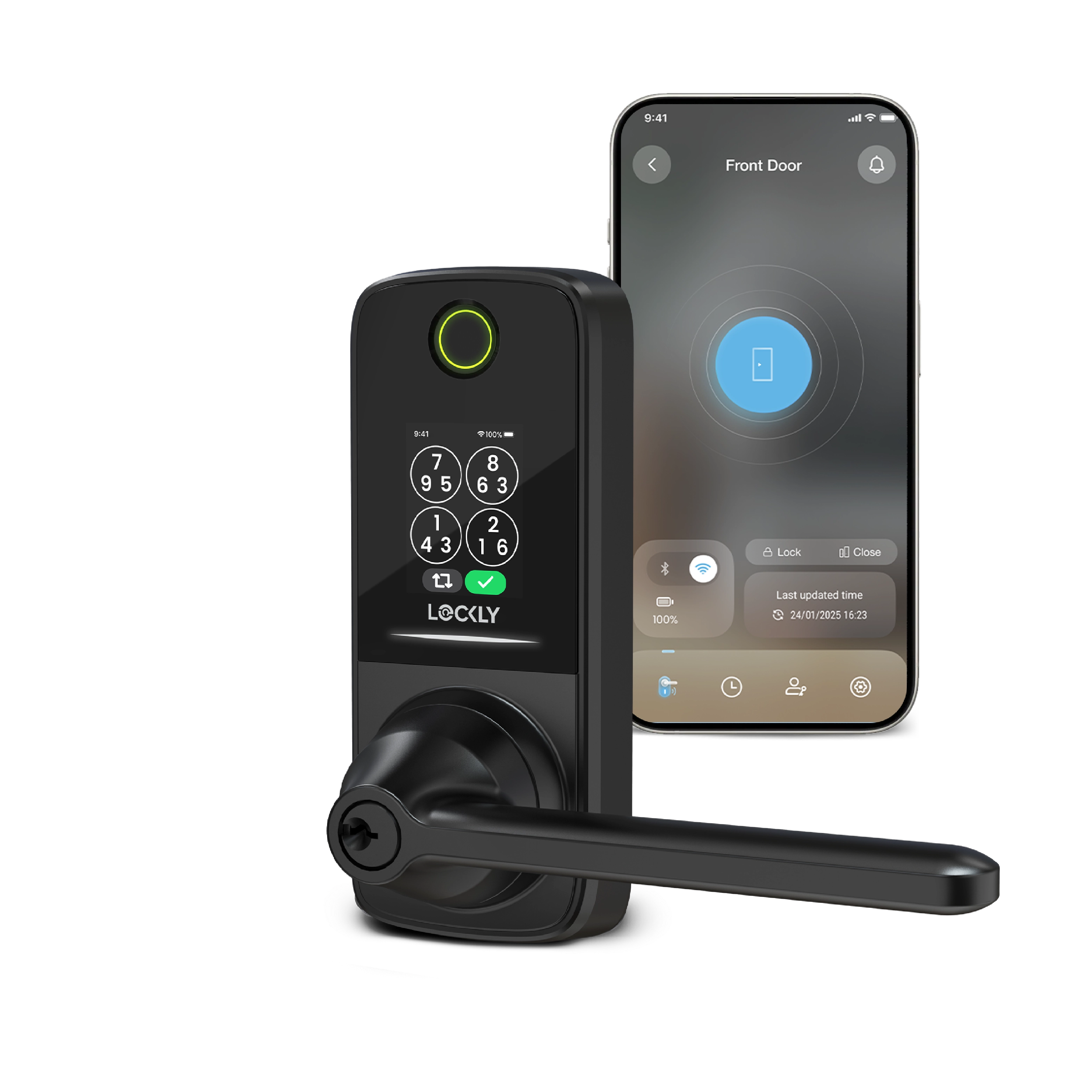 Lockly Secure Pro Latch Latest Version Smart Lock with Quick-Switch Dual Keypad