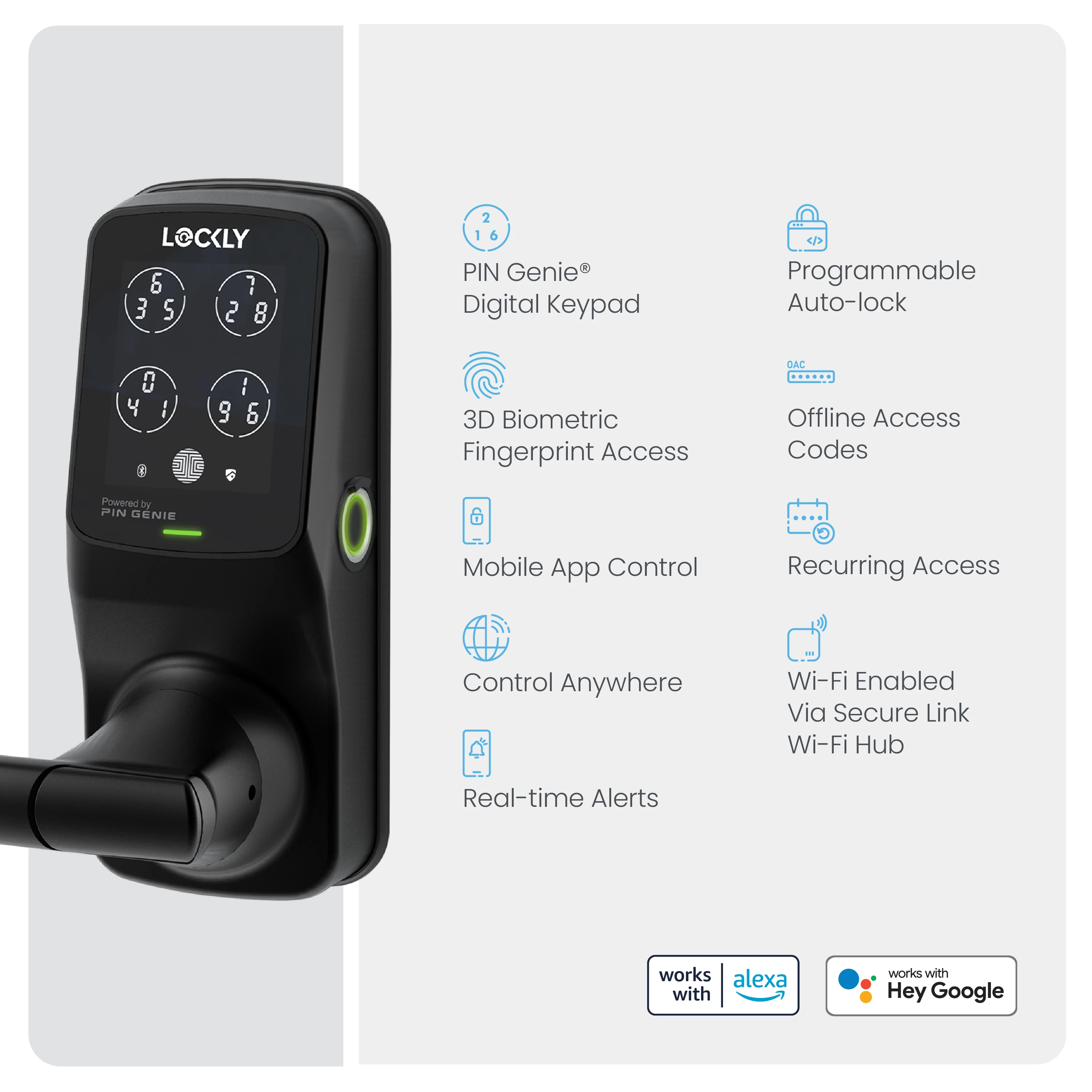 Wi-Fi Enabled Lockly Secure Pro Smart Lock