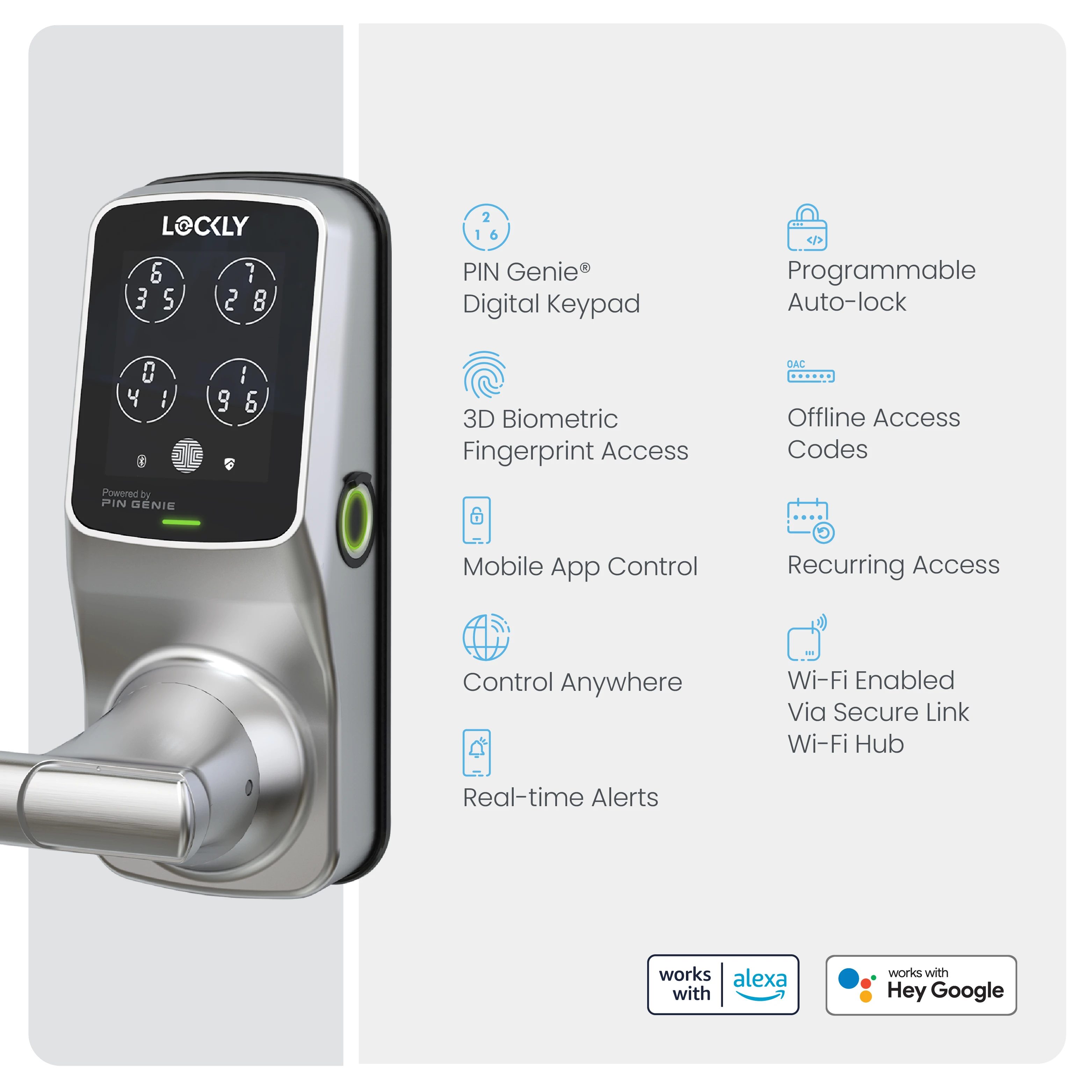 Wi-Fi Enabled Lockly Secure Pro Smart Lock