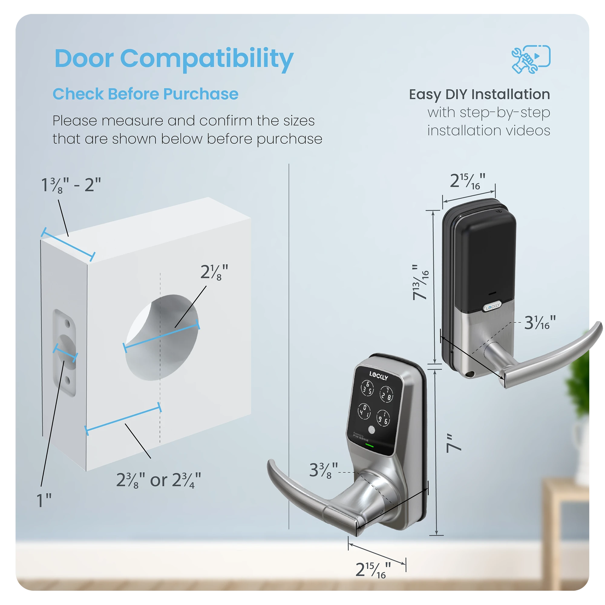 Lockly Model 6S Hack-Proof Keypad Smart Lock