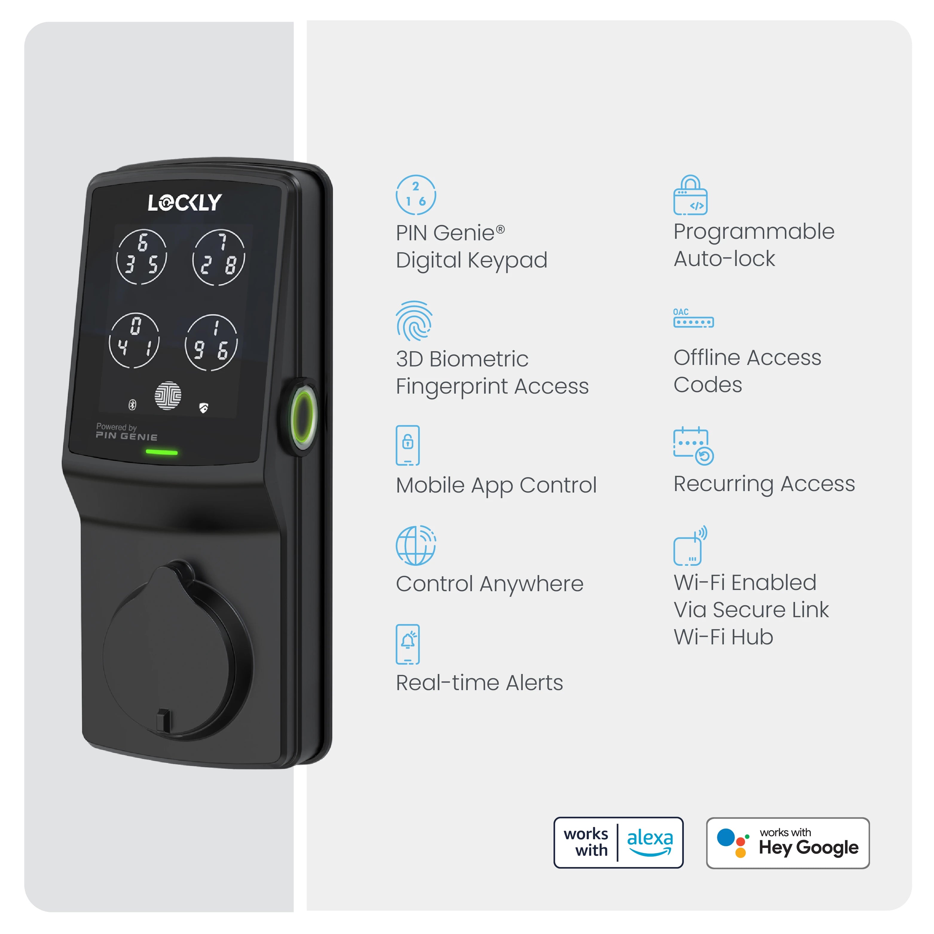 Wi-Fi Enabled Lockly Secure Pro Smart Lock