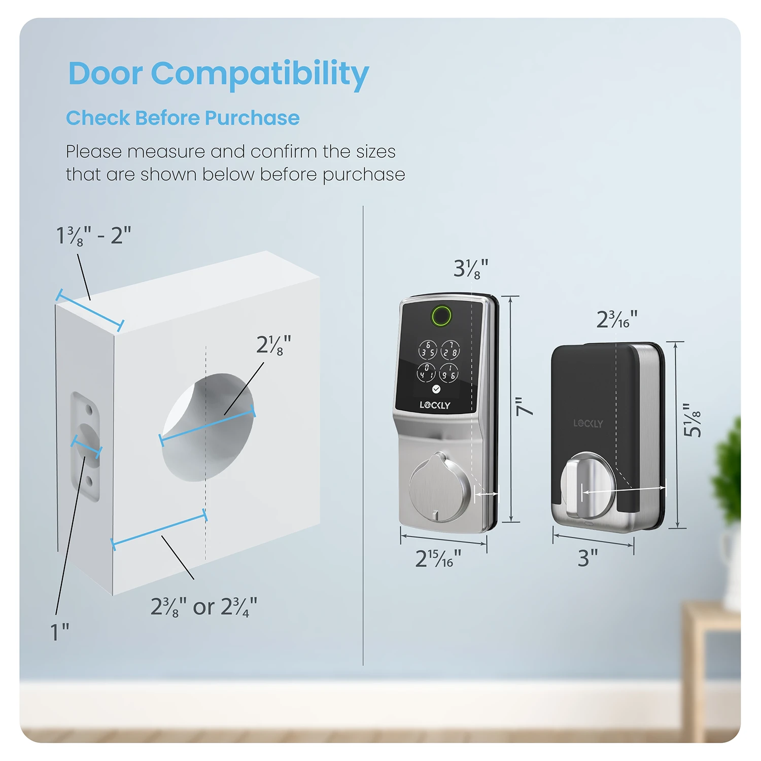 Lockly Secure Pro 2025 Version Smart Lock with Built-in Wi-Fi