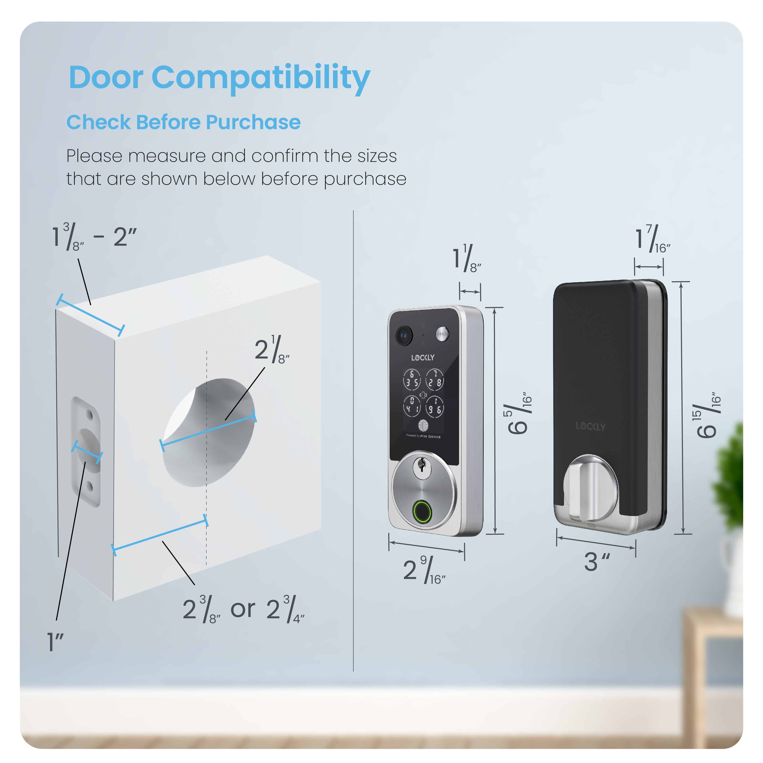 Lockly Vision Zeno Series Video Smart Lock with Intercom Deadbolt